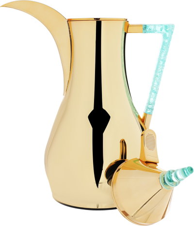 Al Saif Gallery thermos set, 1 liter, crystal handle, thermal glass inner case, steel outer case - gold product image 3