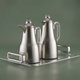 Al Saif Gallery Abq Thermos Set, 1/0.7 Liter, Glass Inner Material, 3 Pieces, Tofriya, Transparent Handle - Transparent Silver product image 1