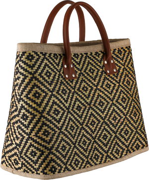 حقيبة خوص السيف غاليري، 41x17x36 سم - بيج اسود product image 2