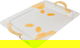 Al Saif Gallery steel topper set, 50x36x2.5 / 43x31x2.5 / 36x26x2.5 cm, gilded, feather handle, 3 pieces - silver product image 2