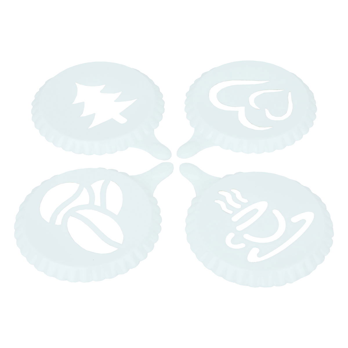 Al Saif Gallery Plastic Coffee Decorating Molds Set, 4 Pieces - White product image