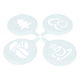 طقم قوالب تزيين القهوة بلاستيك السيف غاليري، 4 قطع - أبيض product image 1
