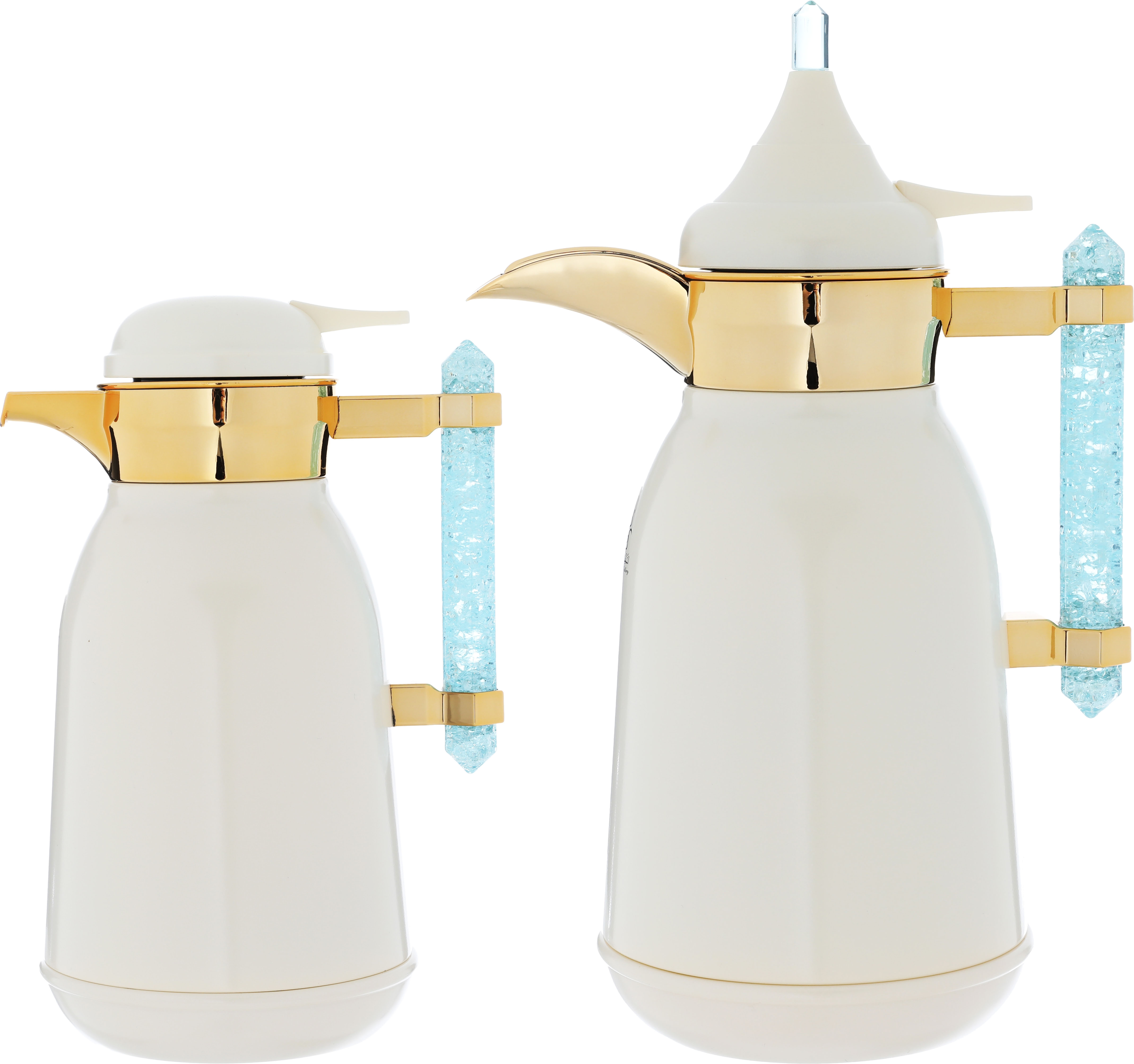 Al Saif Gallery Shahad thermos set, 1 litre/1 liter, thermal glass inner container, steel outer shell - pearl product image