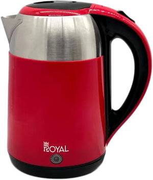 غلاية كهربائية رويال، 1500 واط، 1.8 لتر، مؤشر ضوئي، RA-EK1864 - احمر فضي product image