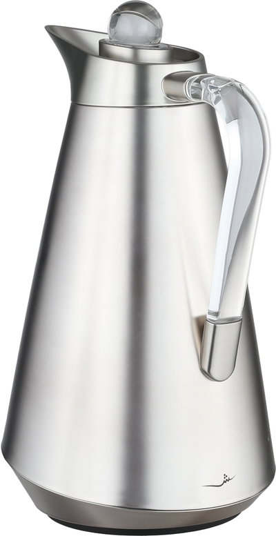 Al Saif Gallery Tarif Thermos Set, 1/0.7 Liter, Glass Interior, Transparent Handle, Push-Button Lid - Silver product image 4