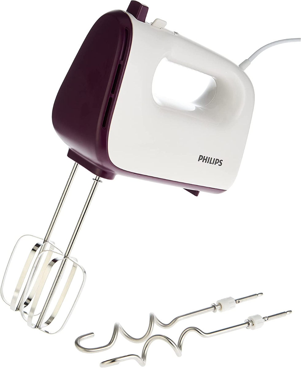 خلاط يدوي فيليبس، 400 واط، 5 سرعات، HR3740/11 - أبيض موف product image