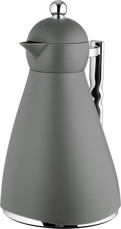 Noor Plastic Glory Thermos, 1 Liter, Glass Inner Container, Push Button, Silver Handle - Dark Gray product image 4