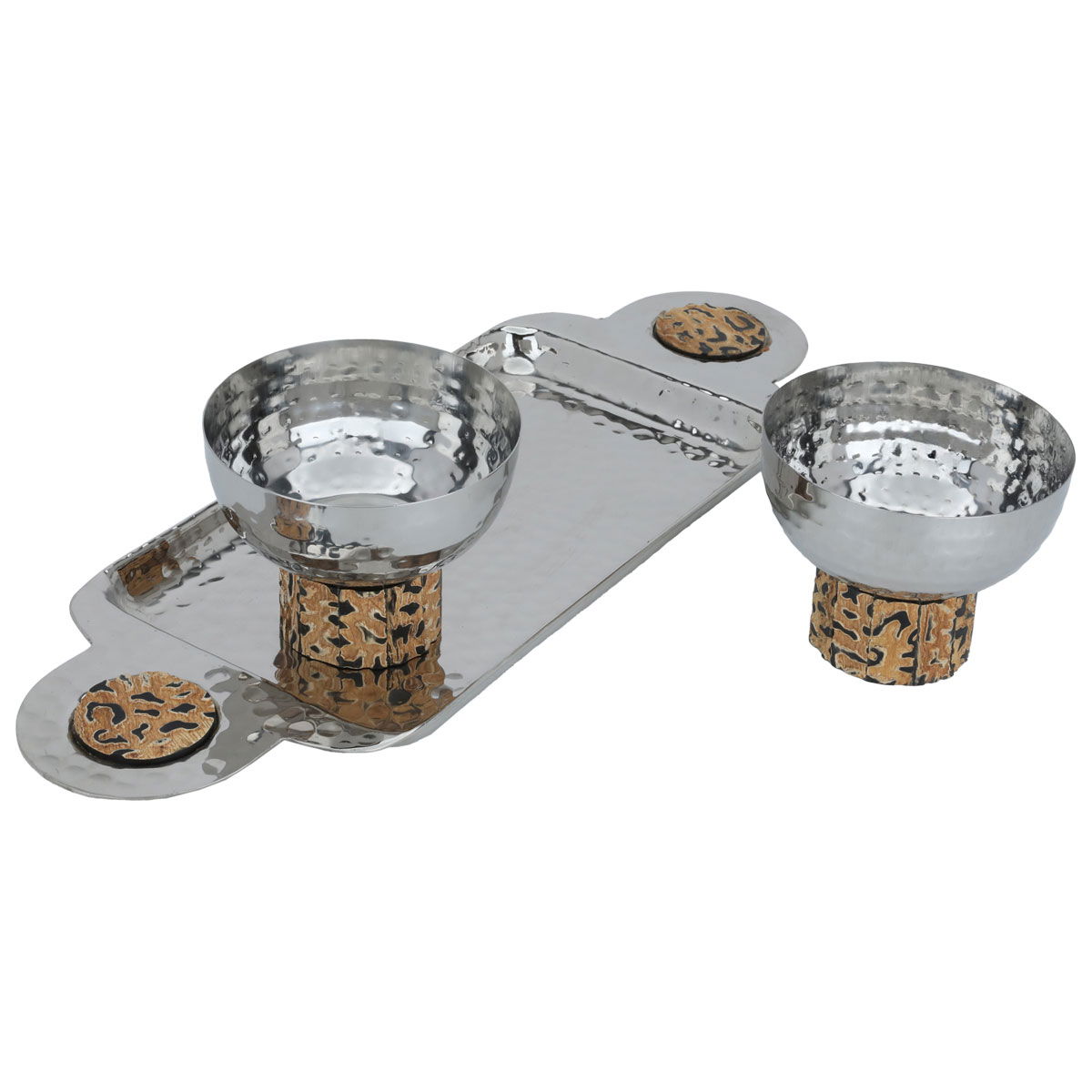 Al Saif Gallery Steel Yogurt Set, 9.5 x 16 x 47.5 cm, with base and tofu, 3 pieces - silver product image 2