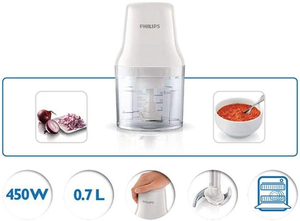 مفرمة كهربائية فيليبس، 450 واط، 0.7 لتر، HR1393/01 - أبيض product image 3