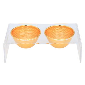 Al Saif Gallery steel nuts dish, with acrylic base - gold product image