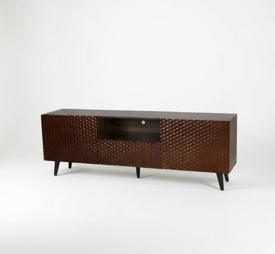 MDF wood TV unit, 40×180×25 cm - Brown product image 3