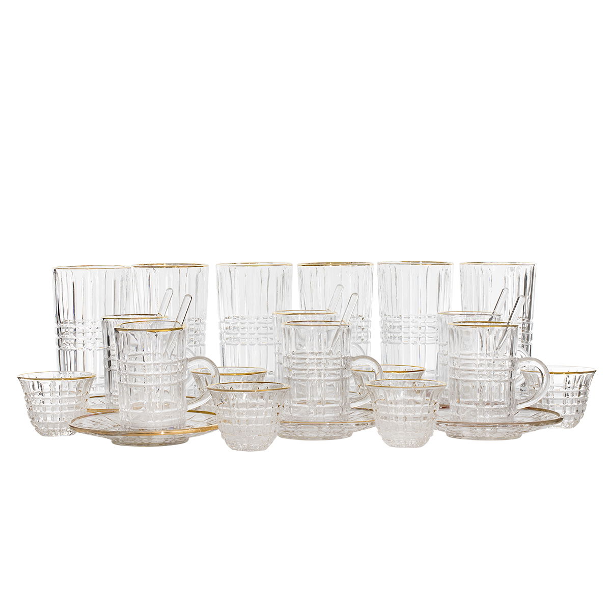 Al Saif Gallery Glass Tea and Coffee Bialat Set, 30 Pieces - Clear product image