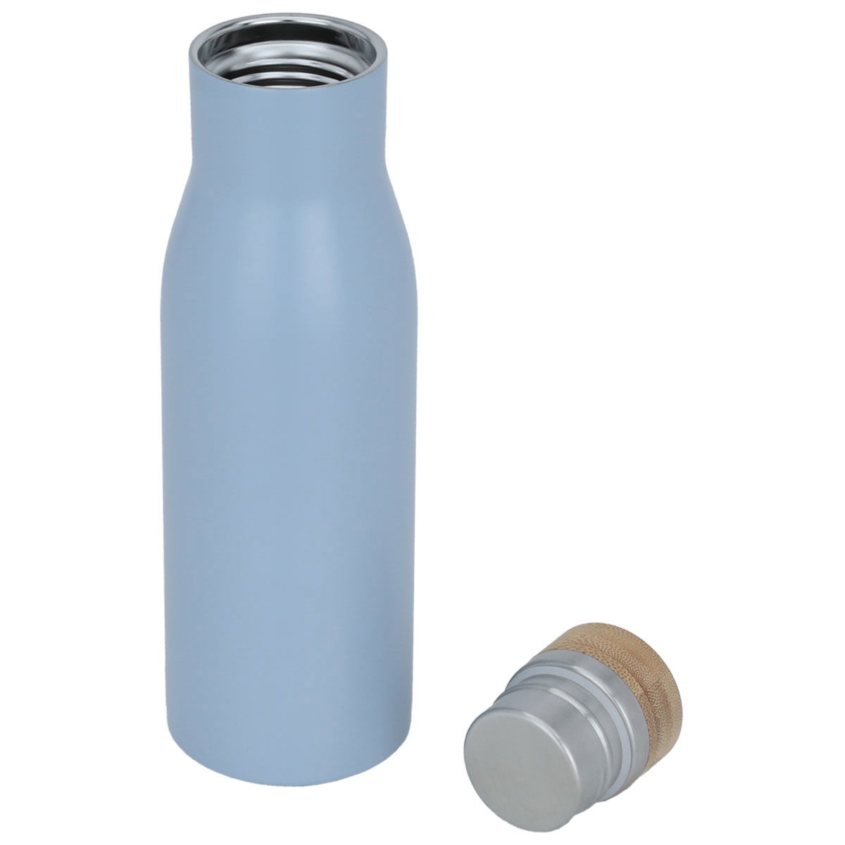 Timeless Steel Sports Mug, 500 ml, Wooden Lid - Cyan product image 3