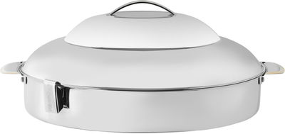 Alsaif Gallery Ellipse Food Container with Lid, 9 Liters, Engraved - Silver product image 1