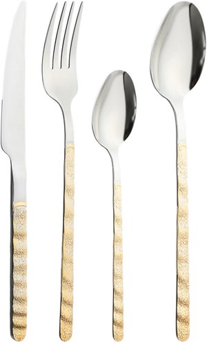 طقم ادوات مائدة استيل السيف غاليري، 24 قطعة - فضي ذهبي product image