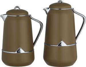 طقم ترامس لالوزا، قطعتين، 0.7 / 1 لتر، خامة داخلية زجاج، يد فضي، غطاء ضغاط - زيتي فضي product image