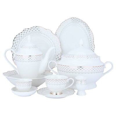 Al Saif Gallery Porcelain Dinner Set, 65 Pieces - White product image 1
