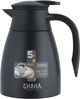 Shaha Thermos, 1 liter, stainless steel inner material, stainless steel outer body, pressure - black product image 1