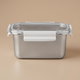 علبة تخزين ستانلس استيل الصحاح، 19x12x10 سم، غطاء بلاستيك، قفل - فضي شفاف product image 1