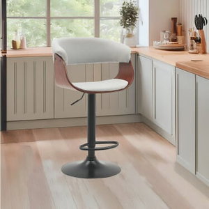 كرسي بار مودرن معدن، 90×40×40 سم، قاعدة جلد - رمادي product image