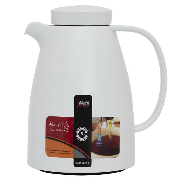 Al Saif Gallery Lima thermos, 1 liter, thermal glass inner container, plastic outer shell - white product image