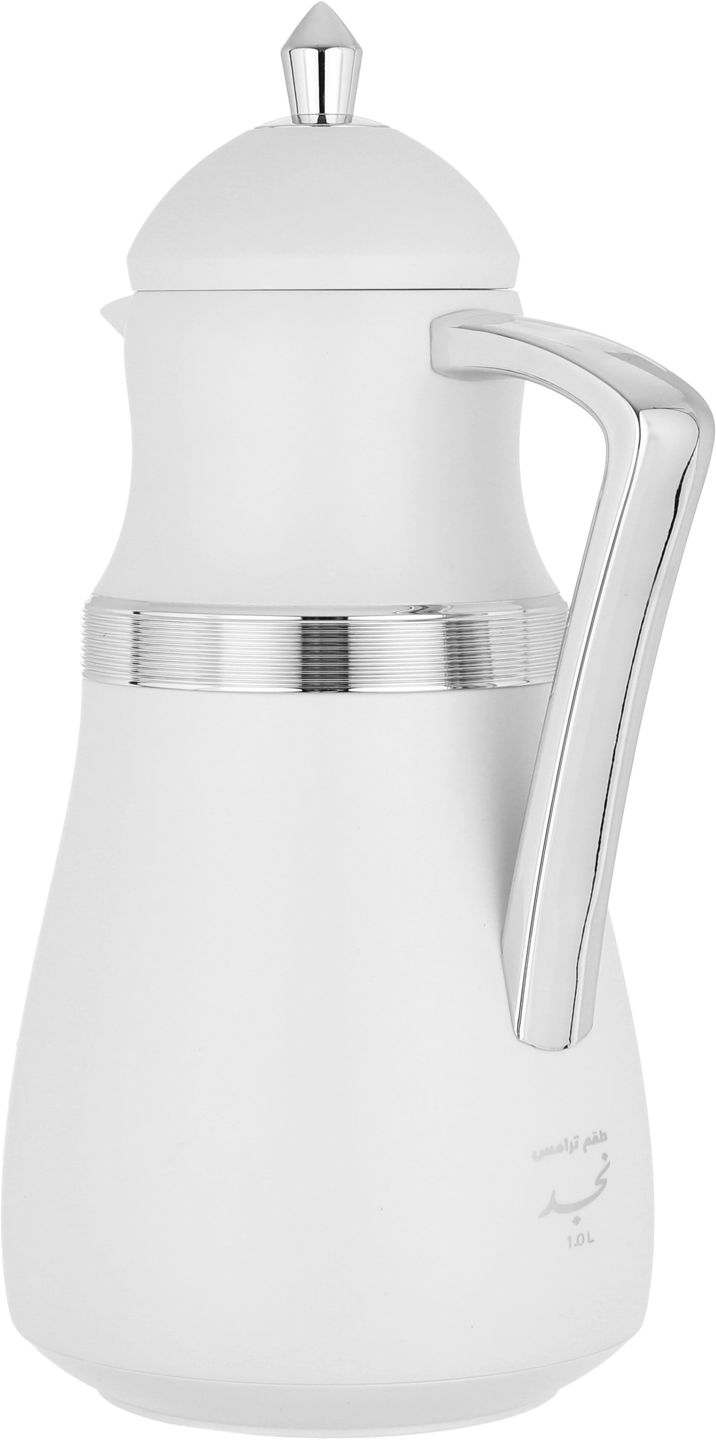 Al Saif Gallery Najd thermos set, 1 liter, thermal glass inner shell, plastic outer shell, 2 pieces - silver white product image 7