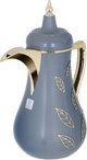 Al Saif Gallery Salma thermos set, 1 liter, golden pattern, thermal glass inner shell, plastic outer shell - dark gray product image 6