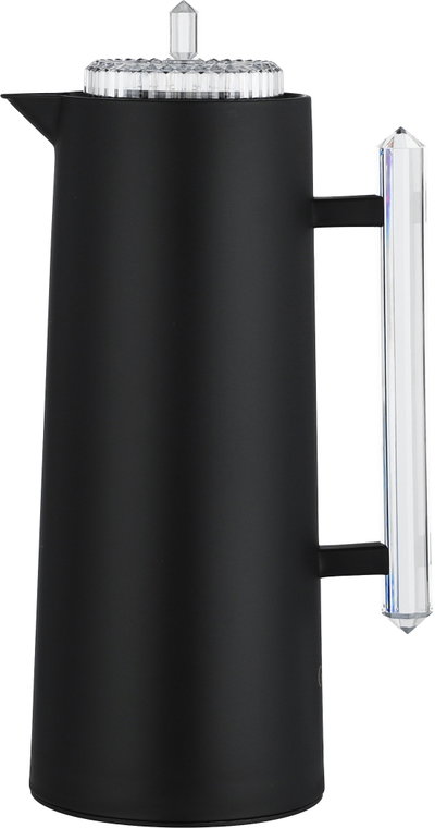 Glory Lean Thermos, 1 Liter, Glass Inner Container, Push Button, Transparent Handle - Black product image 2