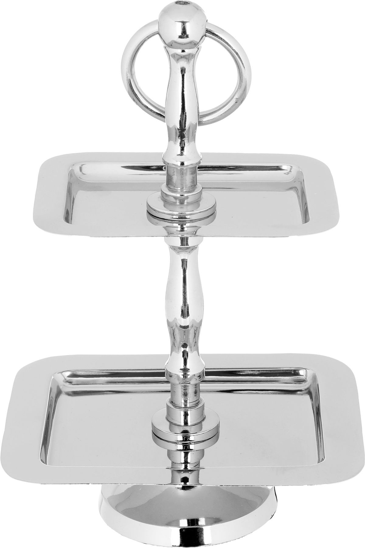 Steel Al Saif Gallery cake serving stand, 2 levels, square - silver product image 1