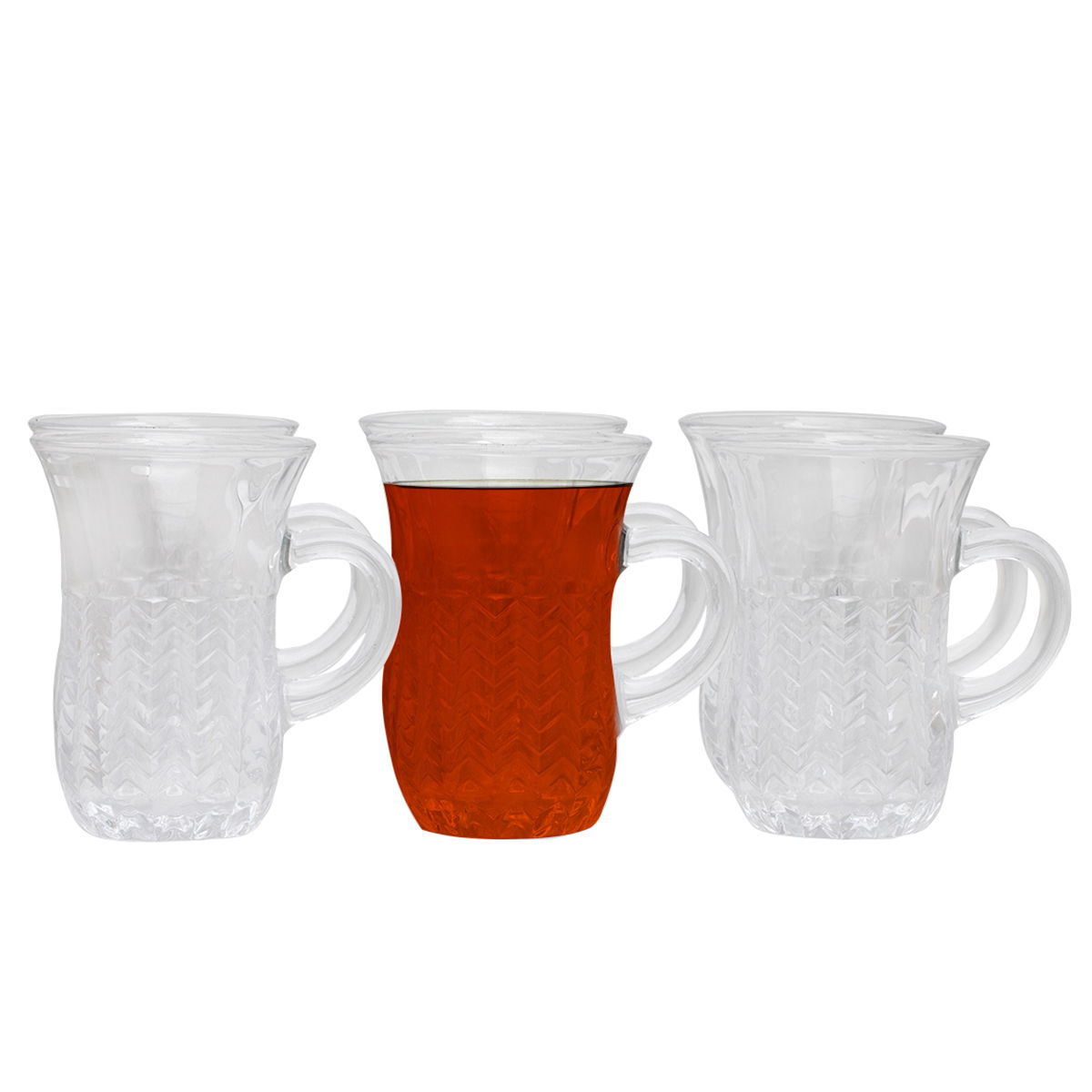 Al Saif Gallery Glass Tea Bialat Serving Set, 6 Pieces - Clear product image
