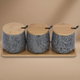 طقم علب رخام السيف غاليري، 4 قطع ستاند خشبي - رمادي product image 1