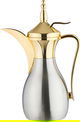 Alsaif plus Thermos in the shape of a Diwan Dallah, 0.75 liters, inner material: glass, pressure cap - silver Gold product image 1