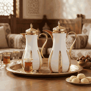 طقم ترامس سنا السيف غاليري، قطعتين، 1/1لتر، ضغاط - أبيض ذهبي product image 2