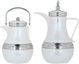 Al Saif Gallery Amal thermos set, 1/1 liter, 2 pieces, thermal glass inner shell, plastic outer shell - white product image 2