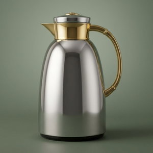 Al Saif Gallery Yatooq thermos, 1.3 liters, glass inner container, plastic outer shell - silver product image