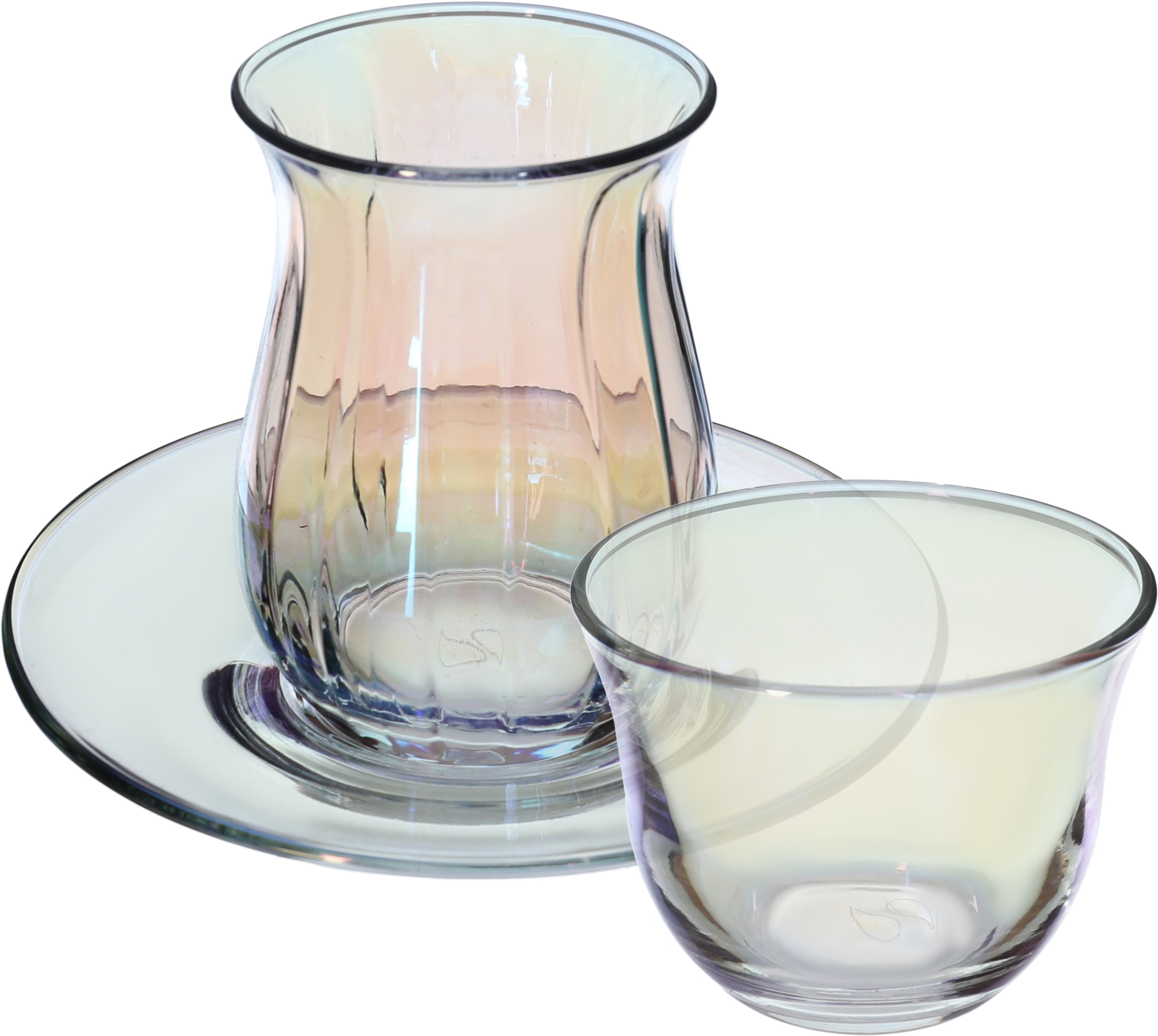 Al Saif Gallery Crystal Tea Iskanat Arabic Coffee Cups Set, 18 Pieces - Clear product image