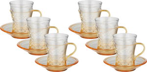 طقم بيالات مارية زجاج سيف بلص، 12 قطع - شفاف برتقالي product image