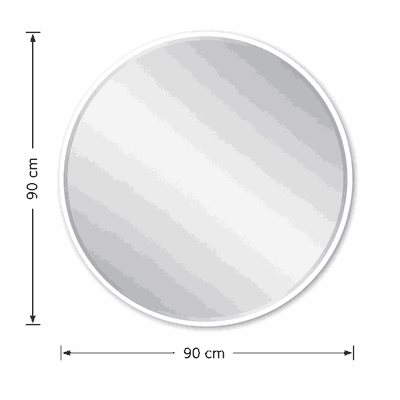 مراية دائرية زجاج، 90×90 سم، اطار معدن - ابيض product image 3