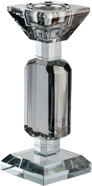 مبخرة زجاج السيف غاليري، 7x7x18 سم، قاعدة مربع - أسود شفاف product image 2