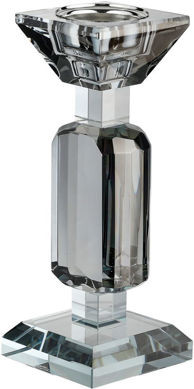 مبخرة زجاج السيف غاليري، 7x7x18 سم، قاعدة مربع - أسود شفاف product image 2