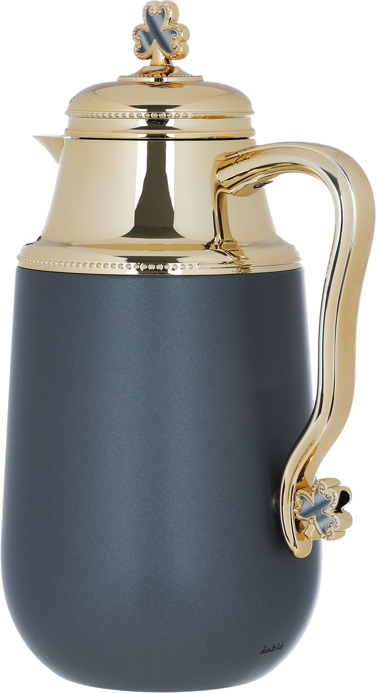 Al Saif Gallery Fatima thermos set, 1/0.7 liter, two pieces, thermal glass inner container, steel outer shell - dark gray product image 7