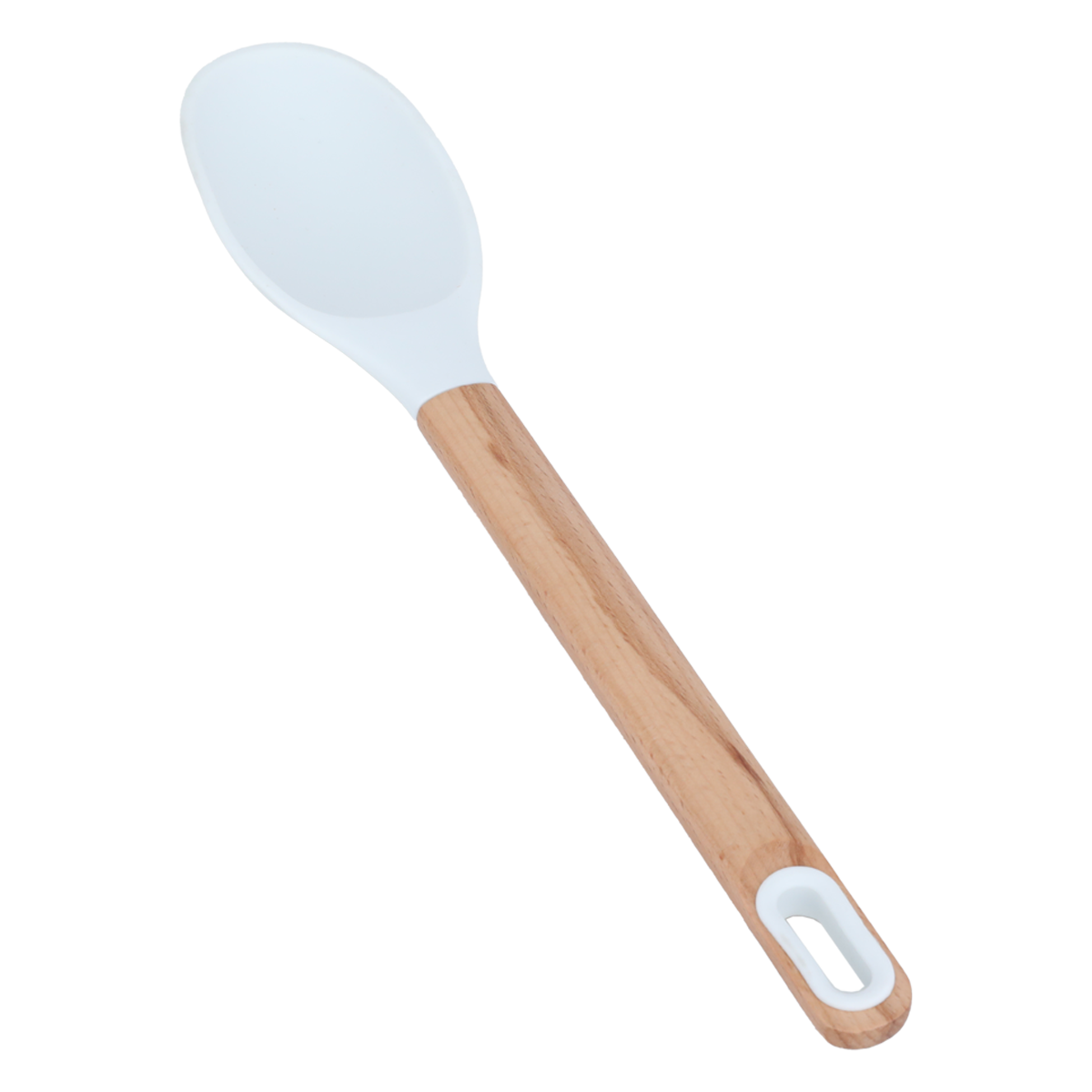 Al Saif Gallery Silicone Serving Spoon, Wooden Handle - White product image