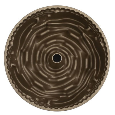 قالب كيك مجوف ألمنيوم روكي، 24x24x10 سم، دائري - ذهبي غامق product image 3