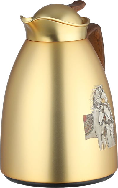 طقم ترامس العاديات سيف بلص، 0.7 / 1 لتر، خامة داخلية زجاج، غطاء ضغاط - ذهبي خشبي product image 4