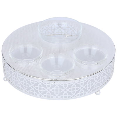 Al Saif Gallery Deluxe Steel Hospitality Set, 5 Pieces - Silver product image 2