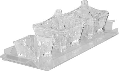 طقم تمريات مع طوفرية اكريلك، 4 قطع - شفاف product image 6