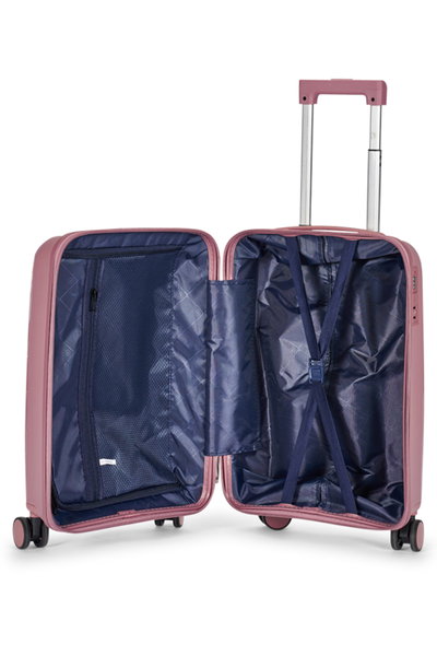 طقم شنط سفر بولي بروبيلين ليمرا، 3 مقاسات، 4 عجلات، بزاوية 360 درجة، LMA-PP521 - روزجولد product image 6