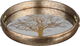 Al Saif Gallery Glass Serving Tray Set, Round, 2 Pieces - Gold Brown product image 3