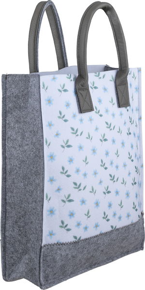 شنطة ترامس قماش السيف غاليري، 32x10x37 سم، نقش زهور - ابيض رمادي product image 2