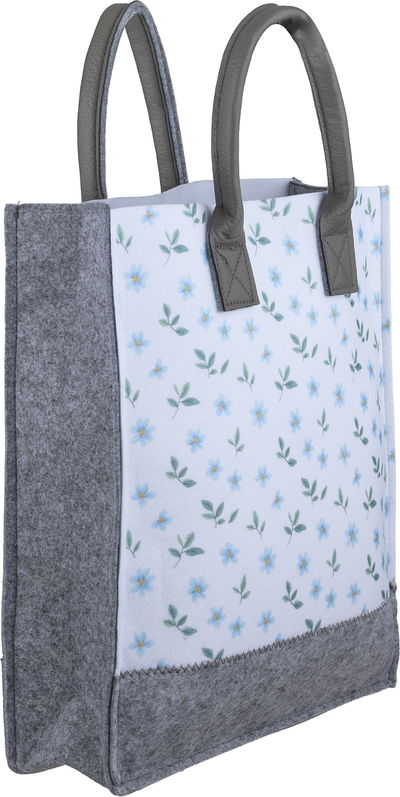 شنطة ترامس قماش السيف غاليري، 32x10x37 سم، نقش زهور - ابيض رمادي product image 2